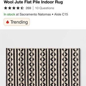 New Project 62 wool Jute indoor accent rug 30x48”